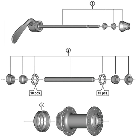 SPRE HBTX505 comp hub axle 108mm