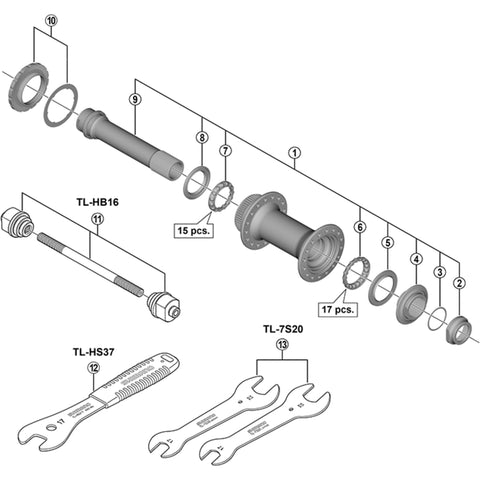 SPRE HBM7010 Complete hub axle