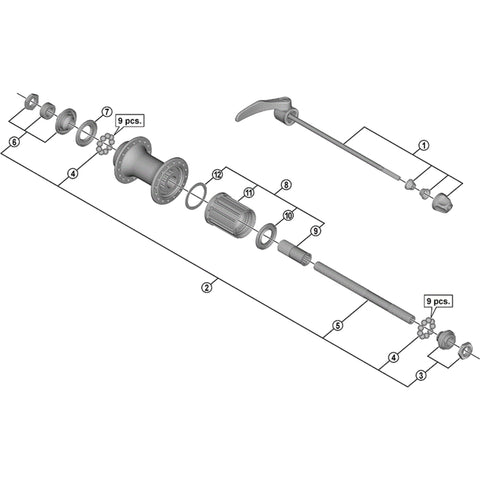 SPRE FH3500 comp hub axle