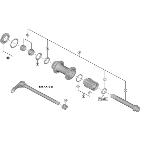 SPRE FHM9010-B hub axle 148mm