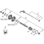 SPRE FHMT500-B complete hub axle 152mm