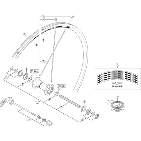 SPRE WHR501-F comp hub axle