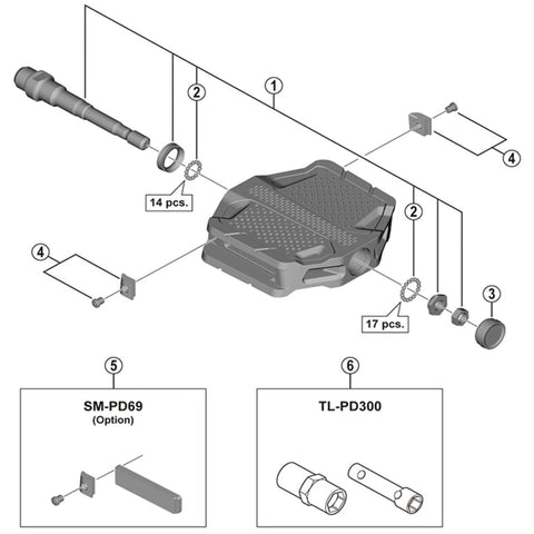 SPRE PDEF202 pedal axle assembly LH