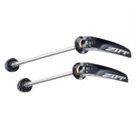 ZIPP TANGENTE QUICK RELEASE SKEWER - STAINLESS STEEL BLACK WITH SILVER LOGO 100MM/130MM PAIR FOR ROAD WHEELS: BLACK