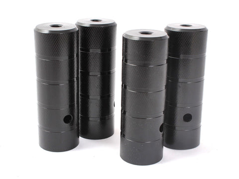 BMX Peg Set KHE BLACK STEEL 2 Pair 10mm (3/8&quot;)