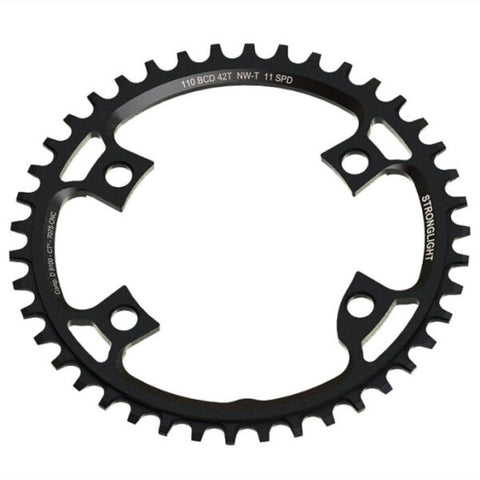 Stronglight 40T Black 4-Arm Gravel Chainring: Shimano