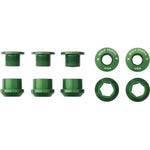 Wolf Tooth Chainring Bolts and Nuts for 1x - Set of 5 Green / M8 x.75 x 5