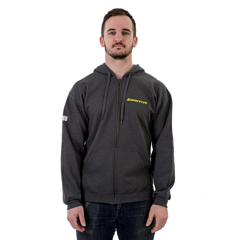 Zip Up Logo HoodieGrey with front and rear logo print