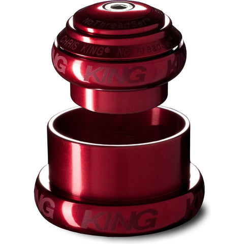 Chris King NoThreadSet Tapered Sotto Voce Headset Red / EC34/EC49 - 1-1/8 - 1-1/2