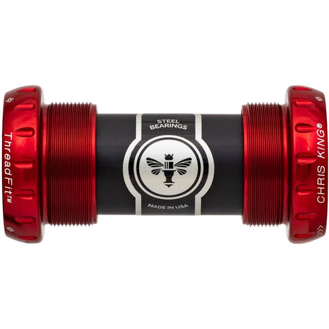 Chris King ThreadFit 24 Bottom Bracket Red / 68-73mm - Steel Bearings