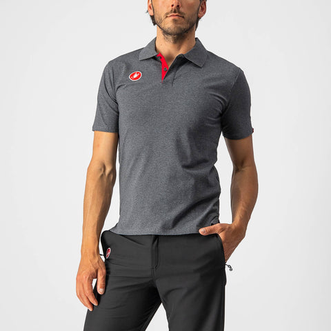 Castelli Race Day Polo Shirt Melange Grey / XS