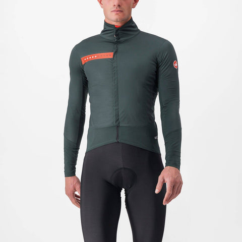 Castelli Beta RoS Jacket Rover Green/Red Orange / M