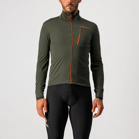 Castelli Go Jacket Military Green/Fiery Red / M