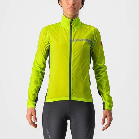 Castelli Squadra Stretch Women's Jacket Electric Lime/Dark Grey / XS