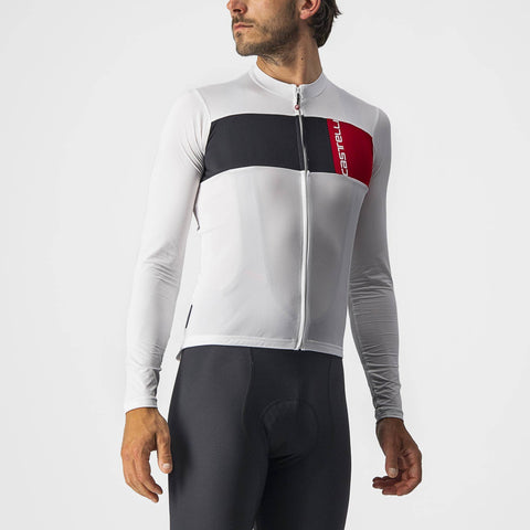 Castelli Prologo 7 Long Sleeve Jersey Ivory/Light Black/Red / S