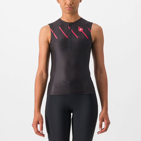 Castelli Free 2 Women's Tri Singlet Black/Hibiscus / XS