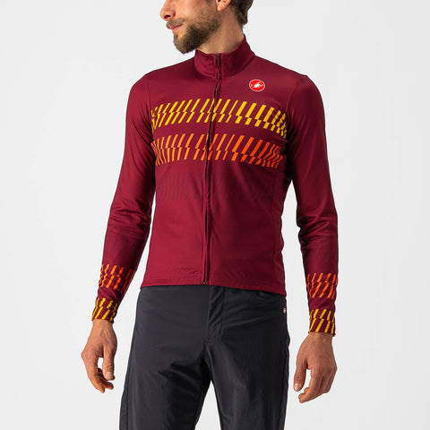 Castelli Unlimited Thermal Long Sleeve Jersey Bordeaux/Goldenrod/Orange / XS