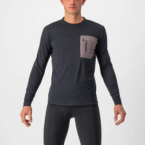 Castelli Unlimited Merino Long Sleeve T-Shirt Light Black/Nickel Grey / XS
