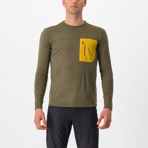 Castelli Unlimited Merino Long Sleeve T-Shirt Tarmac/Goldenrod / M