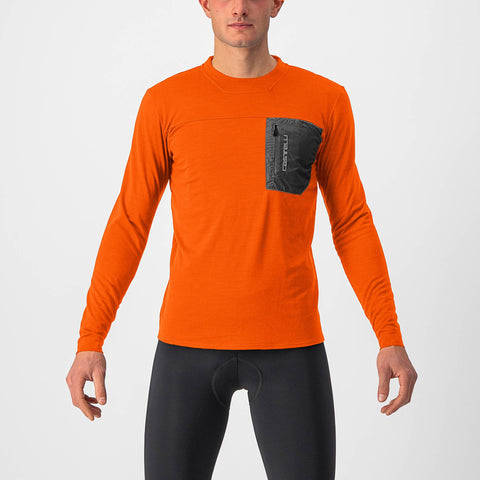 Castelli Unlimited Merino Long Sleeve T-Shirt Orange Rust / XS