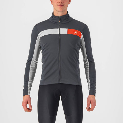 Castelli Mortirolo 6S Jacket Dark Grey/Silver Grey/Red Reflex / XS