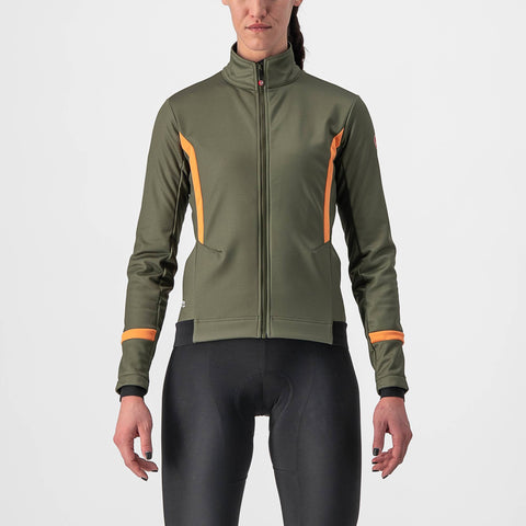 Castelli Dinamica 2 Women's Jacket Military Green/Melon / XL