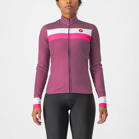 Castelli Volare Women's Long Sleeve Jersey Cyclamen/White/Pink Fluo / XS