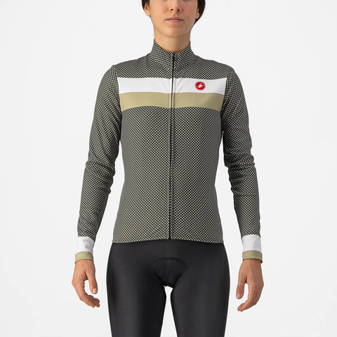 Castelli Volare Women's Long Sleeve Jersey Military Green/White/Green Tea / XL