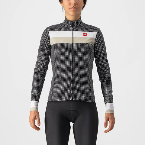 Castelli Volare Women's Long Sleeve Jersey Black/White/Chalk / S