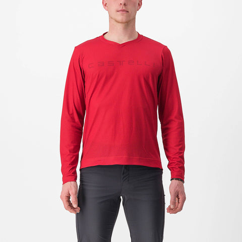 Castelli Trail Tech 2 Long Sleeve T-Shirt Dark Red / XS