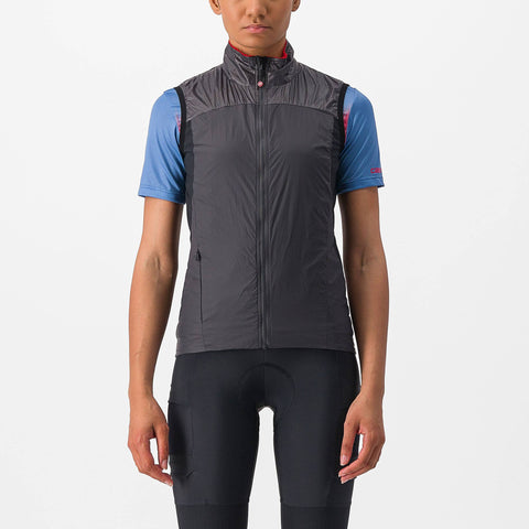 Castelli Unlimited Women's Puffy Vest Dark Grey/Red / L