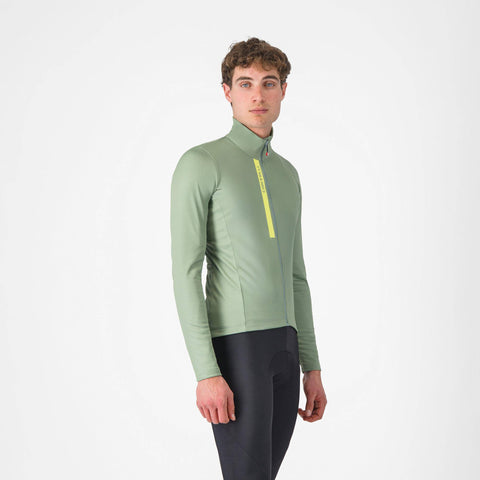 Castelli Entrata Thermal Long Sleeve Jersey Green Pepper/Electric Lime / 2XL