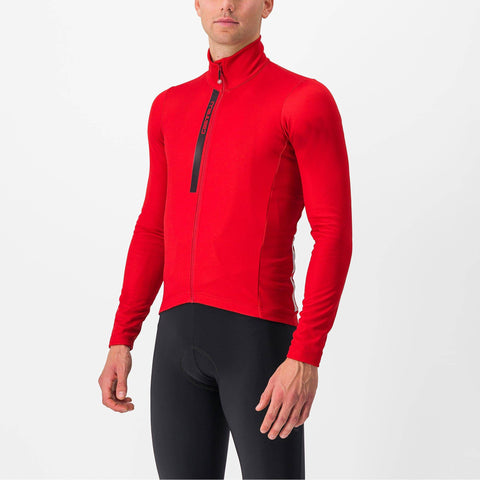 Castelli Entrata Thermal Long Sleeve Jersey Rich Red/Black / L