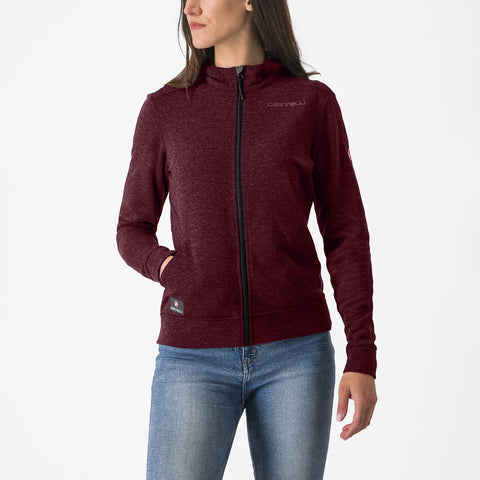 Castelli Milano 2 Full Zip Women's Fleece Deep Bordeaux / XL