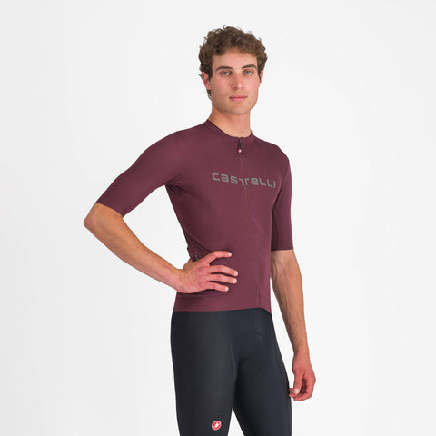 Castelli Prologo Lite Jersey Deep Bordeaux/Silver Grey / XL