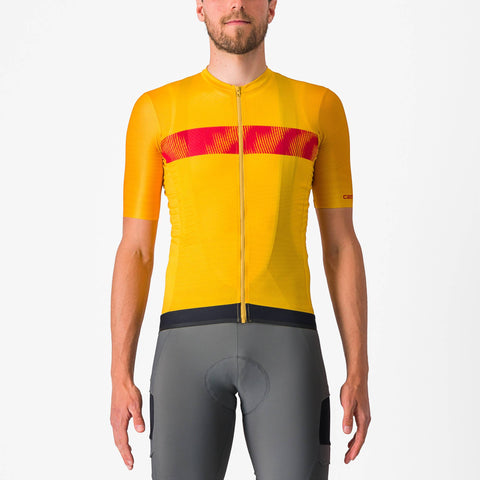 Castelli Unlimited Endurance Jersey Goldenrod/Rich Red / XS