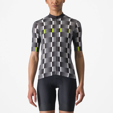 Castelli Dimensione Women's Jersey Black/White/Electric Lime / XS