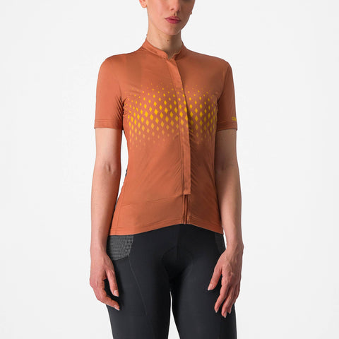 Castelli Unlimited Sentiero 3 Women's Jersey Mocha/Goldenrod / S