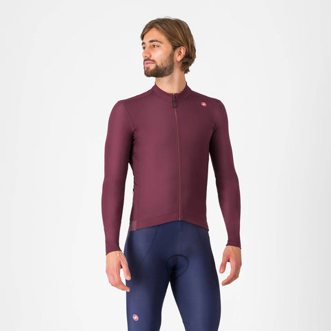 Castelli Espresso Thermal Jersey Deep Bordeaux / M