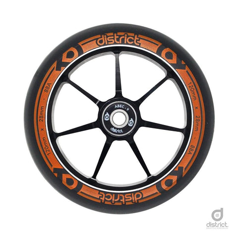 District Scooters 110mmx28mm Dual Width Core W110 Wheel - Black / Orange