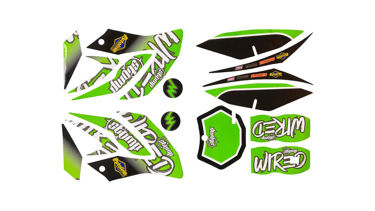 Replacement Graphics Kit (Green) for Stomp WIRED EBOX Motocross E-Bike ...