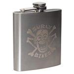 Hip FlaskEngraved Logo.Stainless Steel.