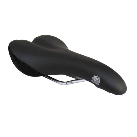 Pilot Leather Saddle V-Tail MTB or Road.320g, Black.