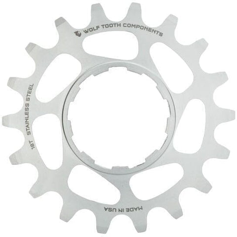 Wolf Tooth Stainless Steel Single Speed Cog Silver / 18T