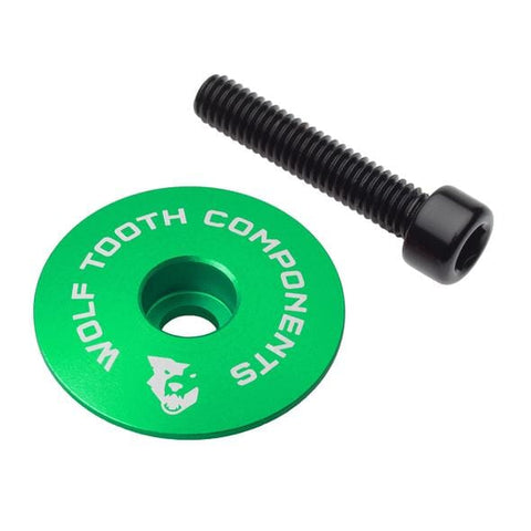 Wolf Tooth Ultralight Stem Cap and Bolt Green / One Size