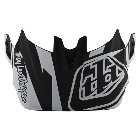 Troy Lee Designs D4 Helmet Replacement Visor Slash - Black/White / One Size