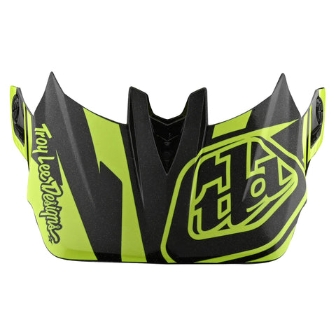 Troy Lee Designs D4 Helmet Replacement Visor Slash - Black/Yellow / One Size
