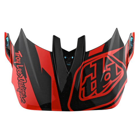 Troy Lee Designs D4 Helmet Replacement Visor Slash - Orange/Black / One Size