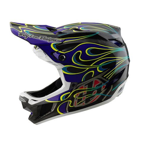 Troy Lee Designs D4 Carbon MIPS Helmet Torched - Black/Purple / 2XL