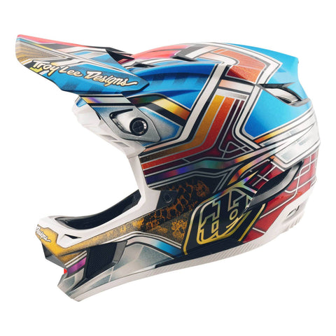 Troy Lee Designs D4 Carbon MIPS Helmet Lowrider - Blue / 2XL